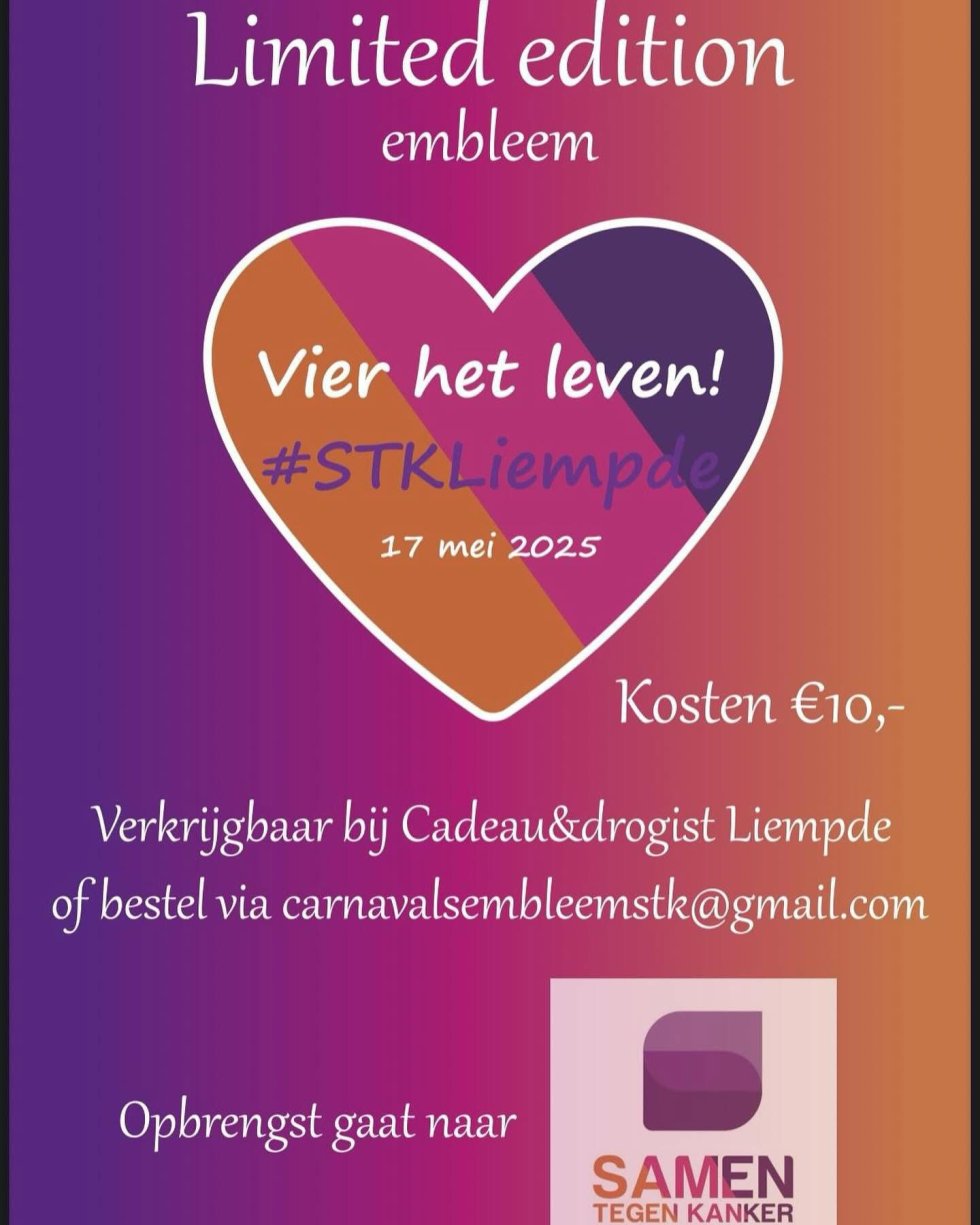 Limited edition embleem: Vier het leven!